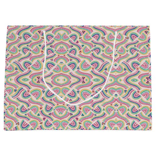Kleurrijke cadeautas met een psychedelisch patroon (Voorkant)