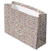 Kleurrijke cadeautas met een psychedelisch patroon (Achterkant Gekanteld)