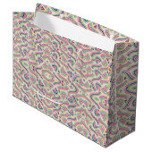 Kleurrijke cadeautas met een psychedelisch patroon (Voorkant Gekanteld)
