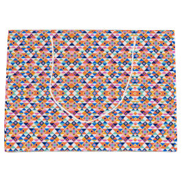 Kleurrijke cadeautas met geometrisch patroon 