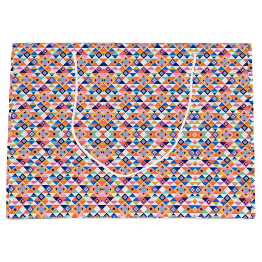 Kleurrijke cadeautas met geometrisch patroon (Voorkant)
