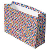 Kleurrijke cadeautas met geometrisch patroon (Achterkant Gekanteld)