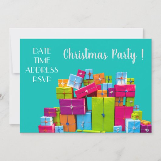 Kleurrijke cadeautjes modern kerstfeest kaart (Voorkant)