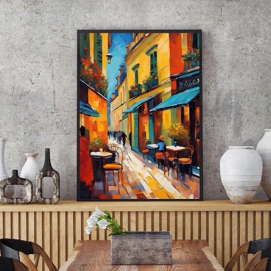 Kleurrijke Cafés en Klinkers Poster
