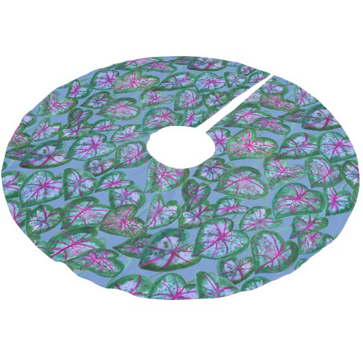 Kleurrijke caladia Roze groene Paarse bladeren Kerstboom Rok (Gekanteld)