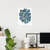 Kleurrijke CaladiumWaterverf Art Roze Groen Poster (Thuiskantoor)