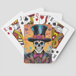 Kleurrijke Calavera : Dag van het Dode Skelet Pokerkaarten
