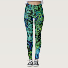 Kleurrijke caleidoscoop Zwart Blauw Groen Abstract Leggings