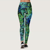 Kleurrijke caleidoscoop Zwart Blauw Groen Abstract Leggings (Achterkant)