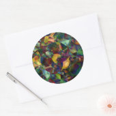 Kleurrijke, caleidoscopische abstracte kunst ronde sticker (Envelop)