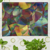 Kleurrijke, caleidoscopische abstracte kunst theedoek (Gevouwen)
