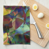 Kleurrijke, caleidoscopische abstracte kunst theedoek (Quarter Fold)