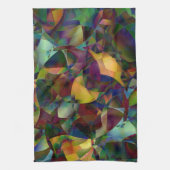 Kleurrijke, caleidoscopische abstracte kunst theedoek (Verticaal)