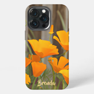 Kleurrijke Californische klaprozen gepersonaliseer iPhone 13 Pro Hoesje