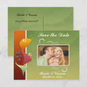 Kleurrijke Calla LeliesBewaar de datum Foto Briefk Aankondigingskaart (Voorkant / Achterkant)