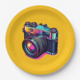 Kleurrijke camera papier borden! papieren bordje