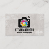 Kleurrijke cameralens Shutter Visitekaartje (Voorkant)