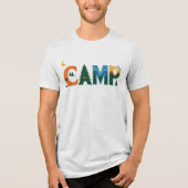Kleurrijke CAMP Adventure Graphic – Natuur, Campin Tri-Blend Shirt (Voorkant)