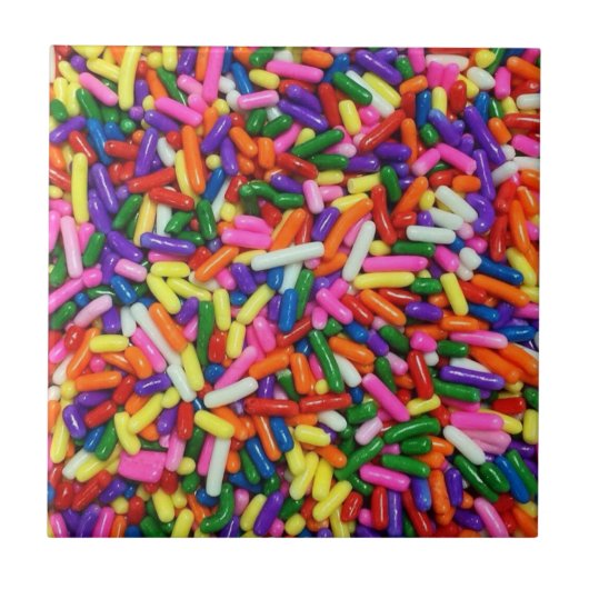 Kleurrijke Candesprinkels Tegeltje (Voorkant)