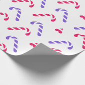 Kleurrijke Candy Cane Patroon Cadeaupapier (Hoek)