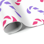 Kleurrijke Candy Cane Patroon Cadeaupapier (Rol Hoek)