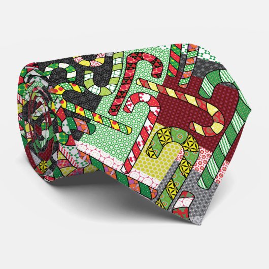 Kleurrijke Candy Canes Stropdas (Opgerold)