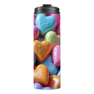 Kleurrijke Candy Liefdes Hartjes Thermosbeker