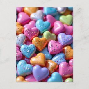 Kleurrijke Candy Love Hearts Briefkaart