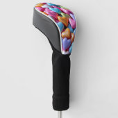 Kleurrijke Candy Love Hearts Golfheadcover (Schuin)