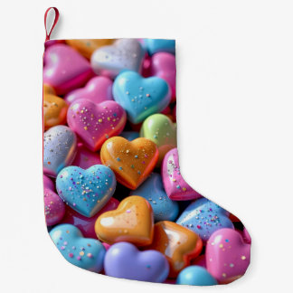 Kleurrijke Candy Love Hearts Kleine Kerstsok