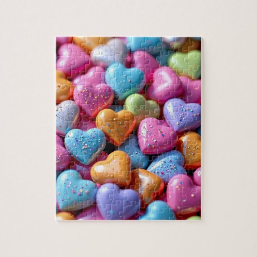 Kleurrijke Candy Love Hearts Legpuzzel (Verticaal)