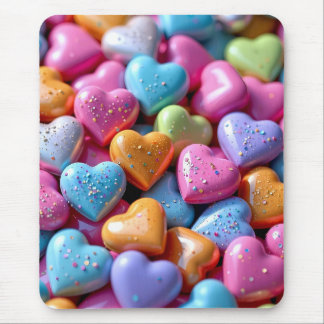 Kleurrijke Candy Love Hearts Muismat