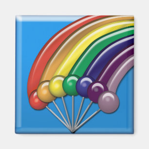 Kleurrijke Candy Pop Art Lolly's en Regenbogen Magneet