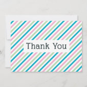 Kleurrijke Candy Stripe Gepersonaliseerd Bedankt Notitiekaartje (Achterkant)