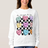 Kleurrijke Candy Valentijnszwart Haar Sweatshirt (Voorkant)