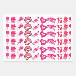 Kleurrijke Candyland verjaardag Inpakpapier Vel