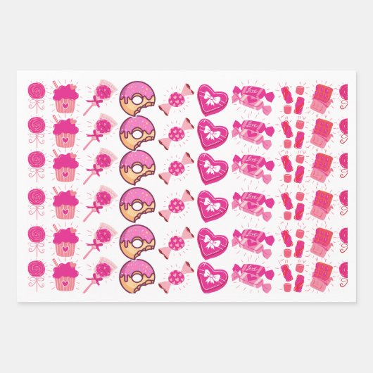 Kleurrijke Candyland verjaardag Inpakpapier Vel (Voorkant)