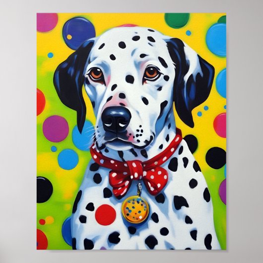 Kleurrijke Canine Dalmatiër Poster (Voorkant)