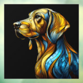 Kleurrijke Canine - Glas in lood van AI Raamsticker (Vel 3)