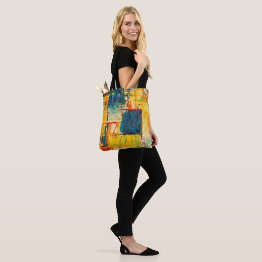 kleurrijke Canvas tas (Op model)