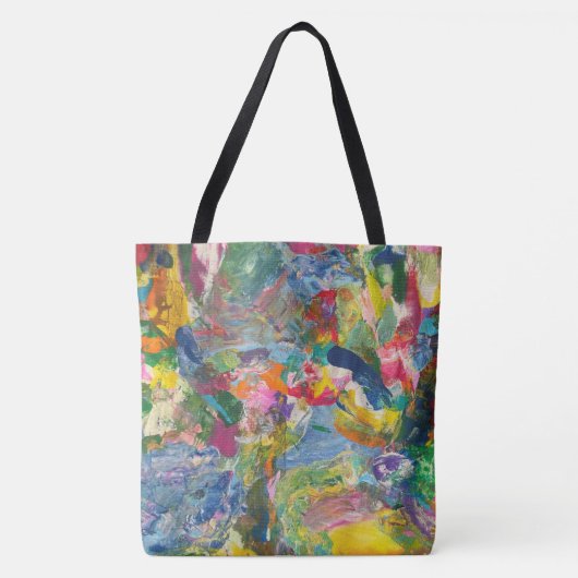 Kleurrijke Canvas tas Aesthetic Groovy Shopping Ta (Voorkant)