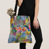 Kleurrijke Canvas tas Aesthetic Groovy Shopping Ta (Dichtbij)