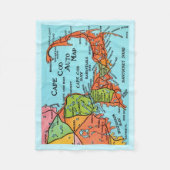 Kleurrijke Cape Cod-kaart 30x40 fleece deken (Voorkant)