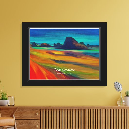 Kleurrijke Cape Sebastian Oregon Coast Art Canvas Afdruk (Insitu (Woonkamer))