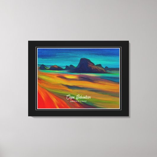 Kleurrijke Cape Sebastian Oregon Coast Art Canvas Afdruk (Voorkant)