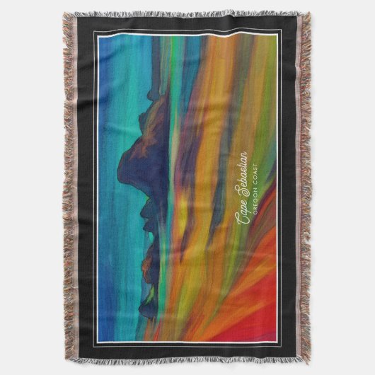 Kleurrijke Cape Sebastian Oregon Coast Art Deken (Voorkant Verticaal)