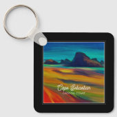 Kleurrijke Cape Sebastian Oregon Coast Art Sleutelhanger (Voorkant)