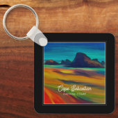 Kleurrijke Cape Sebastian Oregon Coast Art Sleutelhanger (Voorkant)