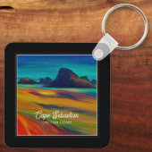Kleurrijke Cape Sebastian Oregon Coast Art Sleutelhanger (Achterkant)