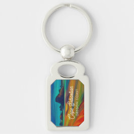 Kleurrijke Cape Sebastian Oregon Coast Art Sleutelhanger